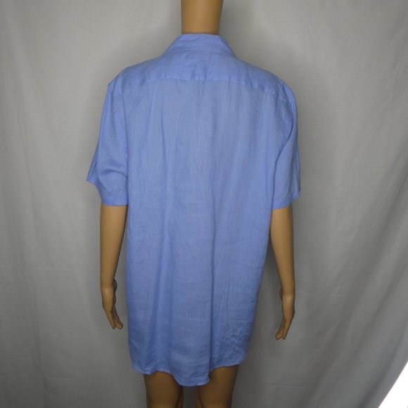 Michael Kors Linen Short Sleeve Button Up Shirt Md - Picture 9 of 11